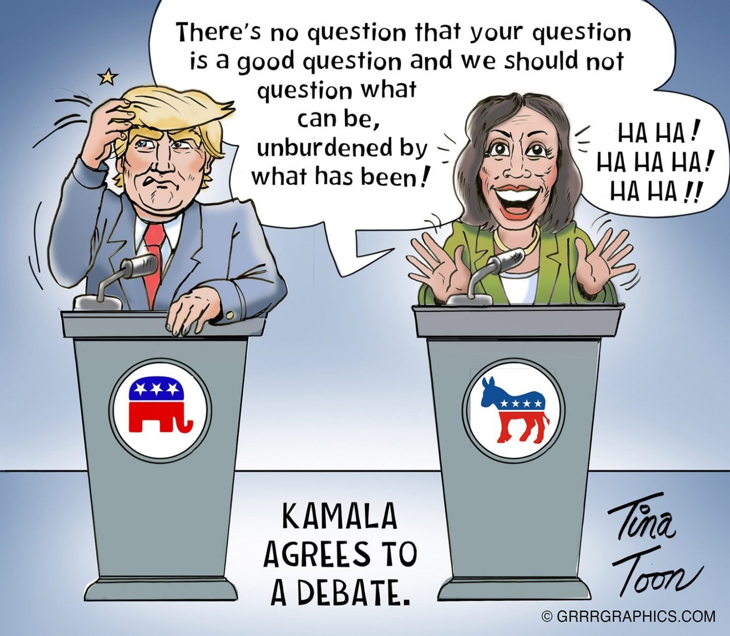 T-SHIRT - “Kamala debating”