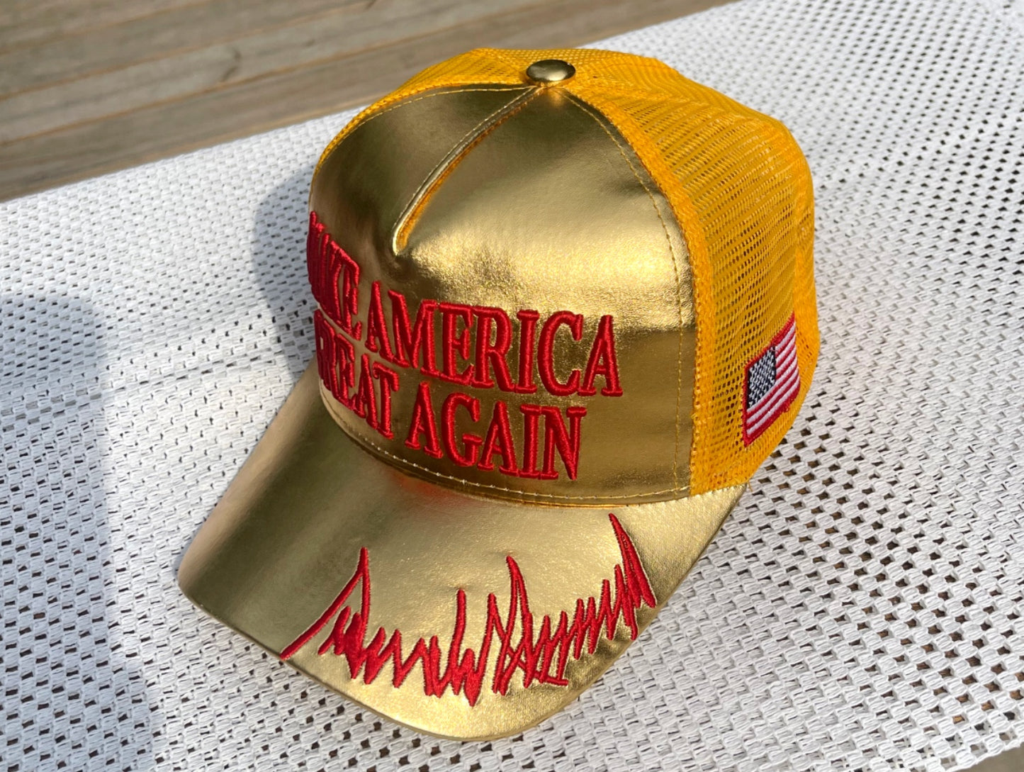 HAT - Made in USA, bright gold