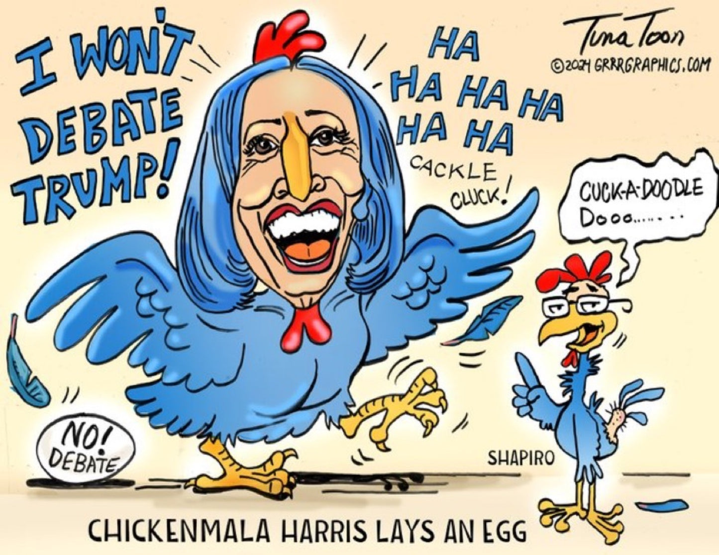 T-SHIRT - “too chicken to debate”